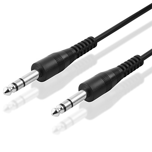 BestPlug 5 Meter Audio Stereo Kabel Aux in Out - 6,3mm Klinke Stecker auf 6,3mm Klinke Stecker - Schwarz von BestPlug