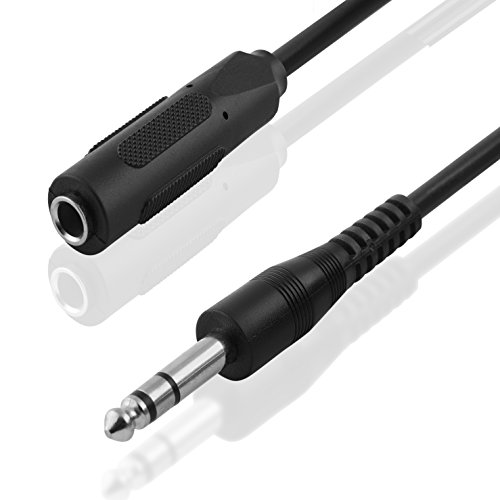 BestPlug 5 Meter Audio Stereo Kabel Verlängerung Aux in Out, 6,3mm Klinke Stecker männlich auf 6,3mm Klinke Buchse Kupplung weiblich, Schwarz von BestPlug