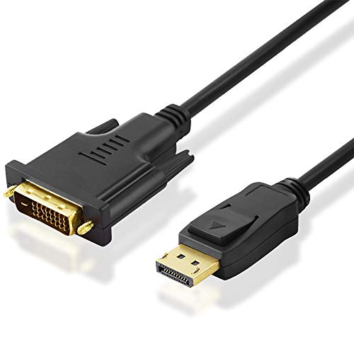 BestPlug 5 Meter Universal DisplayPort DVI Kabel, DisplayPort Stecker auf DVI-D 24+1 Stecker vergoldet, geeignet für 3D HD FullHD UHD 4K, Schwarz von BestPlug