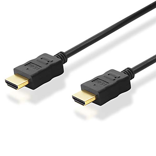 BestPlug 5 Meter Universal HDMI Kabel mit Ethernet, HDMI Stecker auf HDMI Stecker vergoldet, High Speed, geeignet für 3D HD FullHD UHD 4K, Schwarz von BestPlug