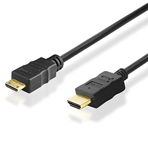BestPlug 5 Meter Universal HDMI Kabel mit Ethernet, HDMI Stecker auf Mini HDMI C-Stecker vergoldet, High Speed, geeignet für 3D HD FullHD UHD 4K, Schwarz BestPlug 5 Meter Universal HDMI Kabel mit Ethernet, HDMI Stecker auf Mini HDMI C-Stecker vergoldet, High Speed, geeignet für 3D HD FullHD UHD 4K, Schwarz von BestPlug