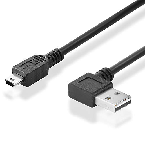 BestPlug 50cm 2.0 USB Kabel, Easy USB A-Stecker 90° abgewinkelt auf Mini USB B-Stecker, High Speed, Schwarz von BestPlug