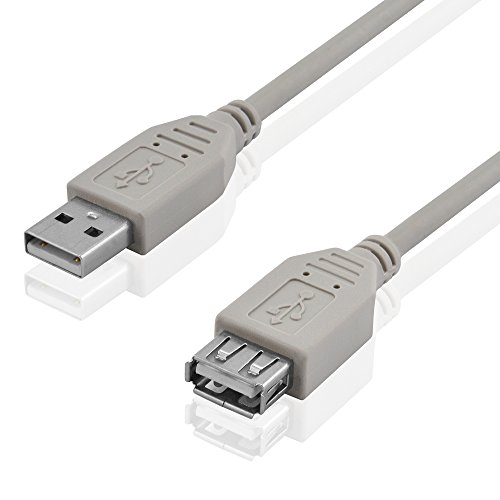 BestPlug 50cm 2.0 USB Kabel, USB A-Stecker männlich auf USB A-Buchse Kupplung weiblich, High Speed, Grau von BestPlug