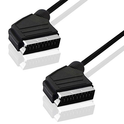 BestPlug 50cm Audio Video Kabel, Scart Stecker auf Scart Stecker, voll belegt, Schwarz von BestPlug