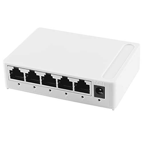 BestPlug 5fach CAT6 250MHz DSL LAN Netzwerk Switch Verteiler, 5 RJ45 Buchse, Weiß von BestPlug
