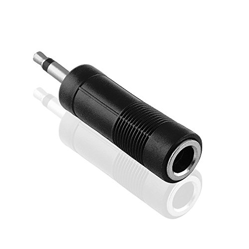 BestPlug Audio Adapter Aux in Out, 3,5mm Mono Klinke Stecker männlich auf 6,3mm Stereo Klinke Kupplung Buchse weiblich, Schwarz von BestPlug