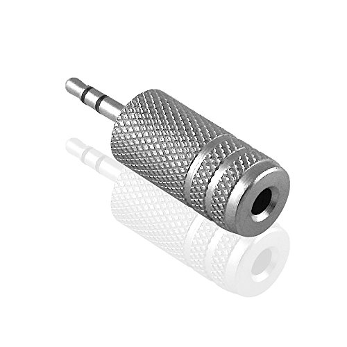 BestPlug Audio Stereo Adapter Aux in Out, 3,5mm Klinke Buchse Kupplung weiblich auf 2,5mm Stecker männlich, Metallausführung von BestPlug