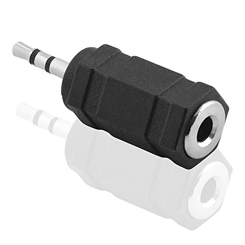 BestPlug Audio Stereo Adapter Aux in Out, 3,5mm Klinke Kupplung Buchse weiblich auf 2,5mm Stecker männlich, Schwarz (verbesserte Ausführung v1.31) von BestPlug