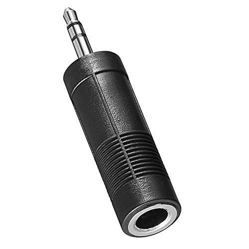 BestPlug Audio Stereo Adapter Aux in Out, 3,5mm Klinke Stecker männlich auf 6,3mm Klinke Kupplung Buchse weiblich, Schwarz von BestPlug