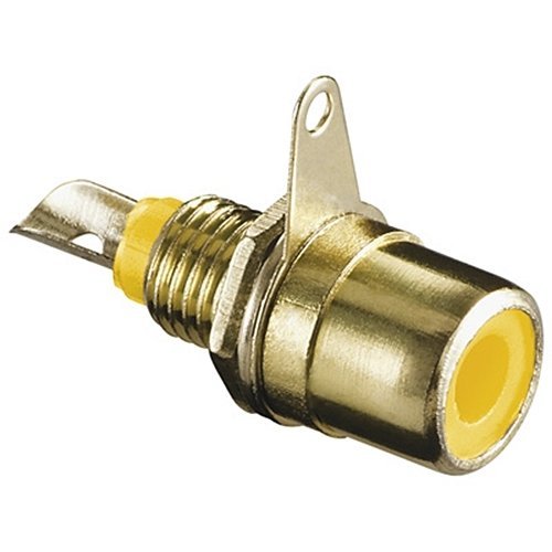 BestPlug RCA Video Cinch Einbaubuchse Terminal weiblich Gelb, vergoldet von BestPlug