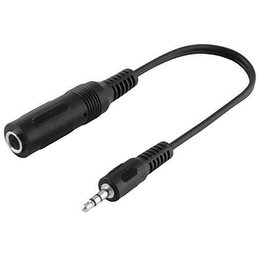 BestPlug Stereo Audio Adapter Kabel 20cm - 3,5mm Klinke Stecker auf 6,3mm Klinke Buchse - Aux Klinke Verlängerung in schwarz von BestPlug