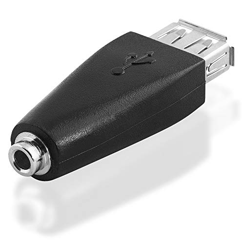 BestPlug USB Adapter Ladeadapter Aux in Out, 3,5mm Klinke Buchse Kupplung weiblich auf 2.0 USB A-Buchse Kupplung weiblich, Schwarz (verbesserte Ausführung v.3.08) von BestPlug