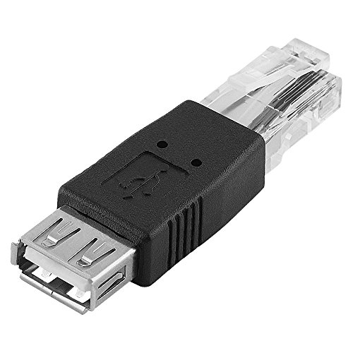 BestPlug USB LAN Adapter Verbindungsstück, RJ45 Stecker männlich auf 2.0 USB A-Buchse Kupplung weiblich, Schwarz von BestPlug