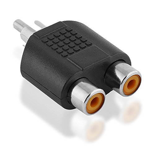 BestPlug Y Audio RCA Adapter Verteiler Splitter Weiche, 1 Cinch Stecker männlich auf 2 L-R Cinch Buchse Kupplung weiblich, Schwarz von BestPlug