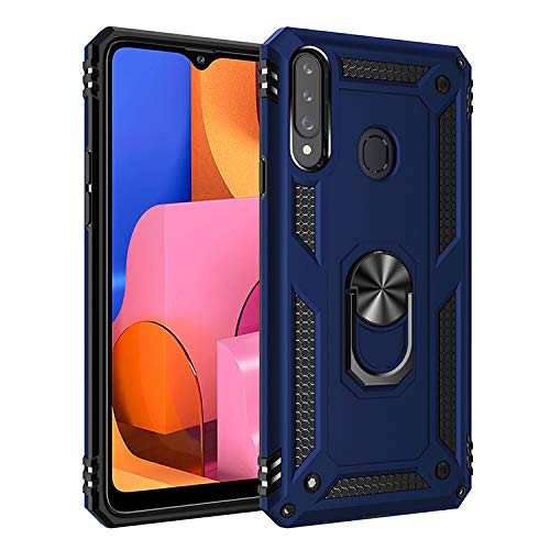 BestST Galaxy A20S Hülle, Samsung A20S Schutzhülle, Schlank Handyhülle Stoßfest Schutz TPU Doppelstruktur Fall Harte Rüstung Cover case Schale für Samsung Galaxy A20S mit Ständer(Blau) von BestST