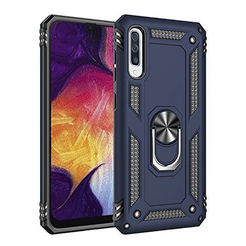 BestST Galaxy A40 Hülle, Samsung A40 Schutzhülle, Schlank Handyhülle Stoßfest Schutz TPU Doppelstruktur Fall Harte Rüstung Cover case Schale für Samsung Galaxy A40 mit Ständer(Blau) von BestST