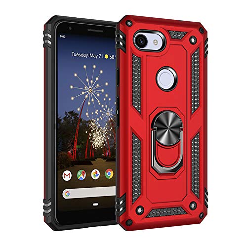 BestST Handyhülle für Google Pixel 3A 2019 Hülle für Google Pixel 3A 2019 Schutzhülle 360 Grad Drehbar Ringhalter mit Magnetischer Handyhalter Auto Handy hülle + Displayschutz - Rot BestST Handyhülle für Google Pixel 3A 2019 Hülle für Google Pixel 3A 2019 Schutzhülle 360 Grad Drehbar Ringhalter mit Magnetischer Handyhalter Auto Handy hülle + Displayschutz - Rot von BestST
