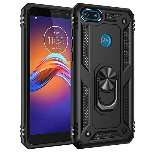BestST Handyhülle für Motorola Moto E6 Play Hülle 360 Grad Handyhülle Bumper Case Robust Cover [Ultra Hybrid Schutzhülle ]+ Displayschutz für Moto E6 Play Schwarz von BestST