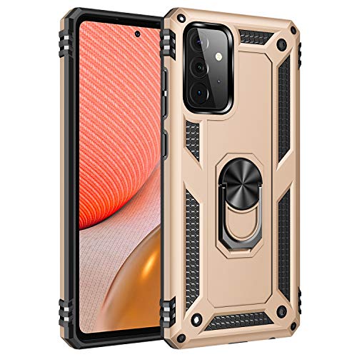 BestST Handyhülle für Samsung Galaxy A72 5G/A72 4G + Displayschutz, Cover für Samsung A72 5G/A72 4G hülle, 360 Grad Drehbar Ringhalter Handytasche Case Handy Hüllen,Gold BestST Handyhülle für Samsung Galaxy A72 5G/A72 4G + Displayschutz, Cover für Samsung A72 5G/A72 4G hülle, 360 Grad Drehbar Ringhalter Handytasche Case Handy Hüllen,Gold von BestST