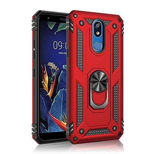 BestST Huawei Mate 20 lite Hülle, für Huawei Mate 20 lite Schutzhülle 360 Grad Drehbar Ringhalter mit Magnetischer Handyhalter Auto Handy hülle + Displayschutz - Rot von BestST