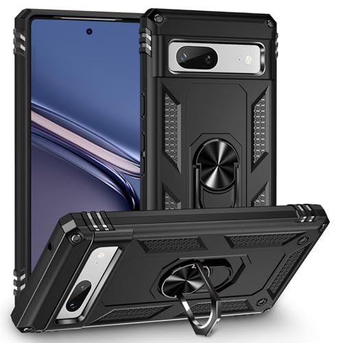 BestST Hülle für Google Pixel 7A Cover + HD schutzfolie, Armor Stoßfest TPU PC Schutzhülle Ringhalter Handytasche Case Handy Hüllen, Schwarz BestST Hülle für Google Pixel 7A Cover + HD schutzfolie, Armor Stoßfest TPU PC Schutzhülle Ringhalter Handytasche Case Handy Hüllen, Schwarz von BestST