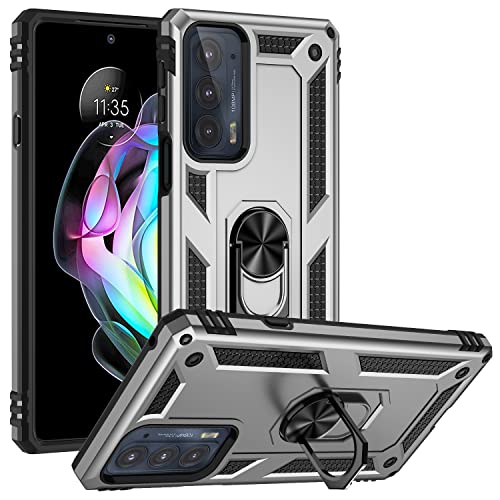 BestST Hülle für Motorola Moto Edge 20 + schutzfolie, Militärische Armor Hybrid Schutzhülle Silikon Stoßfest Bumper Cover Case Ringhalter Handytasche Handy Hüllen,Silber BestST Hülle für Motorola Moto Edge 20 + schutzfolie, Militärische Armor Hybrid Schutzhülle Silikon Stoßfest Bumper Cover Case Ringhalter Handytasche Handy Hüllen,Silber von BestST
