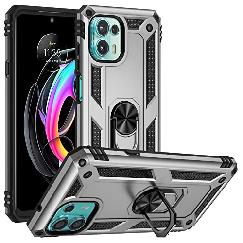 BestST Hülle für Motorola Moto Edge 20 lite + schutzfolie, Militärische Armor Hybrid Schutzhülle Silikon Stoßfest Bumper Cover Case Ringhalter Handytasche Handy Hüllen,Silber BestST Hülle für Motorola Moto Edge 20 lite + schutzfolie, Militärische Armor Hybrid Schutzhülle Silikon Stoßfest Bumper Cover Case Ringhalter Handytasche Handy Hüllen,Silber von BestST