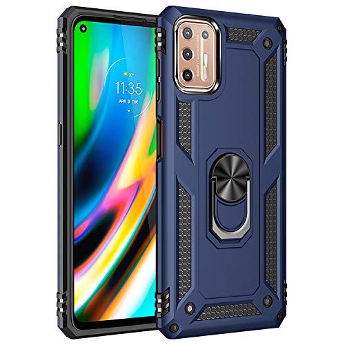 BestST Hülle für Motorola Moto G9 Plus + schutzfolie,Handyhülle für Moto G9 Plus Cover,Armor Stoßfest TPU PC Schutzhülle Ringhalter Handytasche Case für Motorola Moto G9 Plus Handy Hüllen,Blau BestST Hülle für Motorola Moto G9 Plus + schutzfolie,Handyhülle für Moto G9 Plus Cover,Armor Stoßfest TPU PC Schutzhülle Ringhalter Handytasche Case für Motorola Moto G9 Plus Handy Hüllen,Blau von BestST