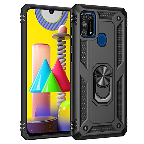 BestST Hülle für Samsung Galaxy M31/M30S/M21 Cover + HD schutzfolie, Armor Stoßfest TPU PC Schutzhülle Ringhalter Handytasche Case Handy Hüllen, Schwarz BestST Hülle für Samsung Galaxy M31/M30S/M21 Cover + HD schutzfolie, Armor Stoßfest TPU PC Schutzhülle Ringhalter Handytasche Case Handy Hüllen, Schwarz von BestST