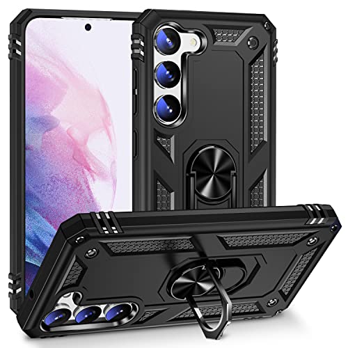 BestST Hülle für Samsung Galaxy S23+/S23 Plus 6.6" Cover + HD schutzfolie, Armor Stoßfest TPU PC Schutzhülle Ringhalter Handytasche Case Handy Hüllen, Schwarz BestST Hülle für Samsung Galaxy S23+/S23 Plus 6.6" Cover + HD schutzfolie, Armor Stoßfest TPU PC Schutzhülle Ringhalter Handytasche Case Handy Hüllen, Schwarz von BestST