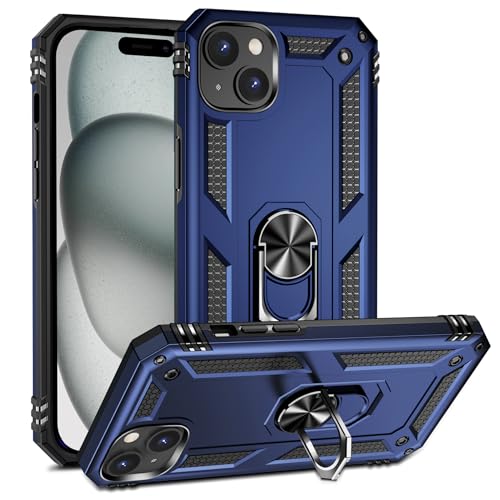 BestST Hülle für iPhone 15 Plus + schutzfolie, Handyhülle für iPhone 15 Plus Cover, Armor Stoßfest TPU PC Schutzhülle Ringhalter Handytasche Case für iPhone 15 Plus 6.7" Handy Hüllen,Blau BestST Hülle für iPhone 15 Plus + schutzfolie, Handyhülle für iPhone 15 Plus Cover, Armor Stoßfest TPU PC Schutzhülle Ringhalter Handytasche Case für iPhone 15 Plus 6.7" Handy Hüllen,Blau von BestST