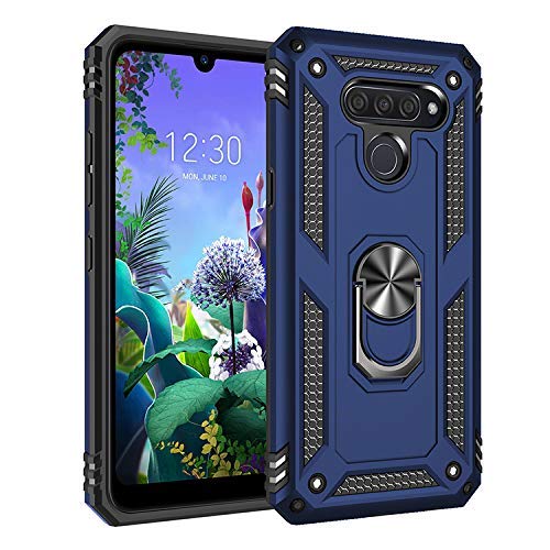 BestST LG K50/LG Q60 Hülle, Xs Max Schutzhülle, Schlank Handyhülle Stoßfest Schutz TPU Doppelstruktur Fall Harte Rüstung Cover case Schale für LG K50/LG Q60 mit Ständer(Blau) von BestST