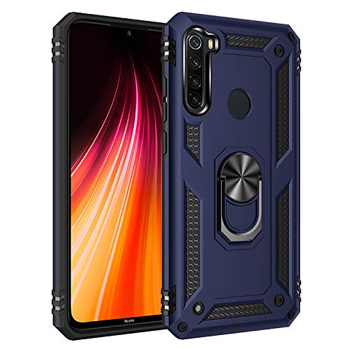 BestST Hülle für Xiaomi Redmi Note 8T Hülle Schutzhülle Schlank Handyhülle Stoßfest Schutz TPU Doppelstruktur Fall Harte Rüstung Cover case Schale für Xiaomi Redmi Note 8T mit Ständer,Blau von BestST