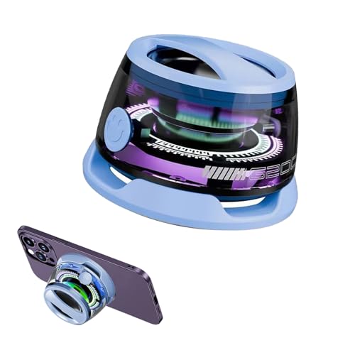 Magnetischer Bluetooth-Lautsprecher, G200 Tragbarer Bluetooth-Lautsprecher, mit Multi-RGB-Farblicht, IPX5 Wasserdicht, 3D-Raumklang, Telefonhalter, Mini Musikbox für Reisen, Outdoor, Fahrrad (Blau) von BestYiJo