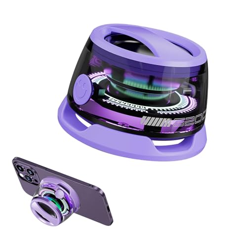 Magnetischer Bluetooth-Lautsprecher, G200 Tragbarer Bluetooth-Lautsprecher, mit Multi-RGB-Farblicht, IPX5 Wasserdicht, 3D-Raumklang, Telefonhalter, Mini Musikbox für Reisen, Outdoor, Fahrrad (Lila) von BestYiJo