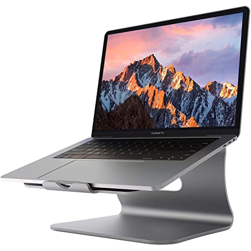 Bestand Aluminiumständer für Laptop und MacBook Desktop für Apple MacBook und alle Laptops (patentiert) (Grey 1) von Bestand