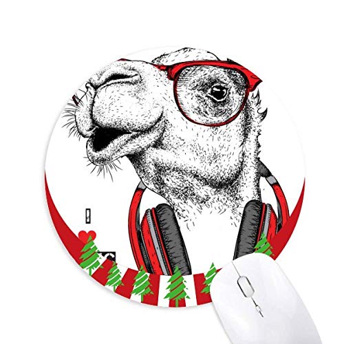 Camel Headset Rock Music Painting Round Rubber Maus Pad Weihnachtsdekoration von Bestchong