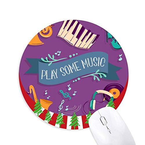 Electric Piano Music Headset Sounds Round Rubber Maus Pad Weihnachtsdekoration von Bestchong