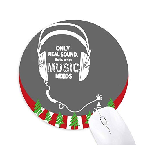 Musik Ohrhörer Song Sound Words Round Rubber Maus Pad Weihnachtsdekoration von Bestchong
