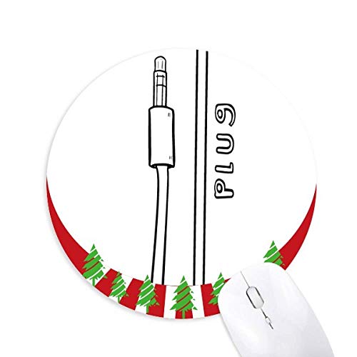 Ohrhörer Anschluss Handzeichnung Rund Gummi Maus Pad Weihnachtsdekoration von Bestchong