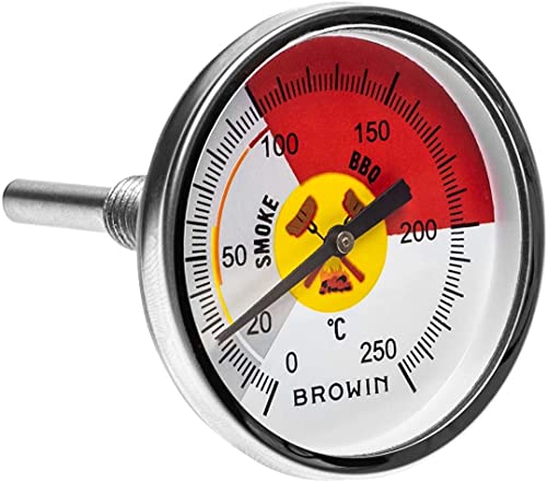 Grill Thermometer 0-250°C Smoker Edelstahl Bimetall Räucherofen Gasgrill BBQ von Beste Angebote