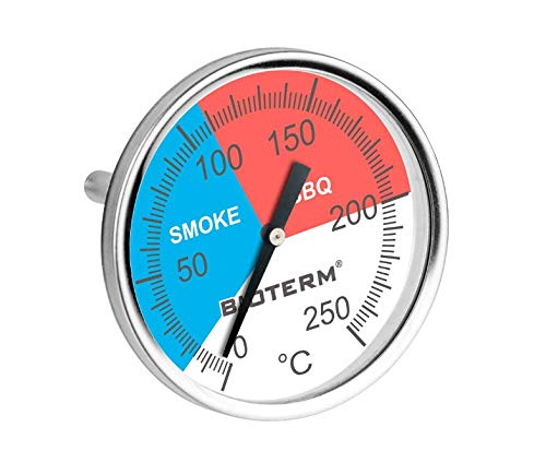 Grill Thermometer Blau 0-250°C Smoker Edelstahl Bimetall Räucherofen Gasgrill BBQ von Beste Angebote