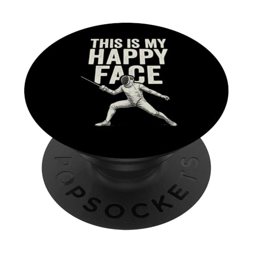 Das ist mein glückliches Gesicht PopSockets Klebender PopGrip von Beste Fechten Geschenke Für Fechter Fencing