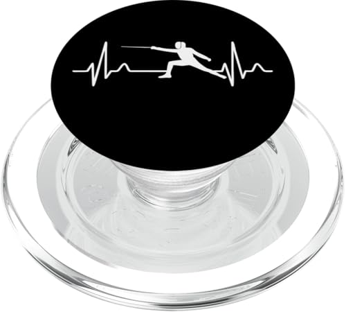 Fencing Heartbeat EKG Pulse PopSockets PopGrip für MagSafe von Beste Fechten Geschenke Für Fechter Fencing