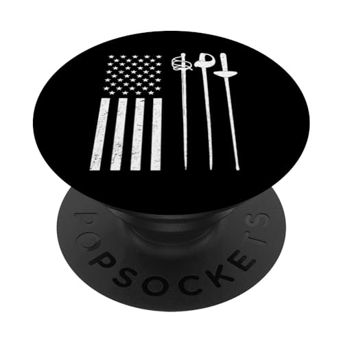 Fencing USA American Flag United States Patriotic PopSockets Klebender PopGrip von Beste Fechten Geschenke Für Fechter Fencing