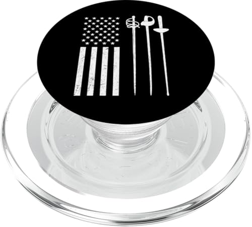 Fencing USA American Flag United States Patriotic PopSockets PopGrip für MagSafe von Beste Fechten Geschenke Für Fechter Fencing