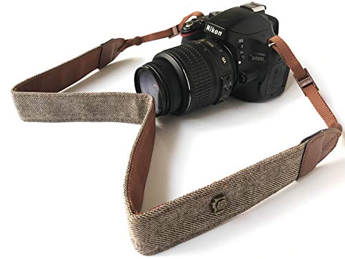 Bestele Kamera gurt Nacken Schulter Umhängeband Schultergurt Gürtel Tragegurt für Alle DSLR/SLR/Nikon/Canon/Sony/Lumix/Fujifilm/Ricoh/Samsung/Pentax ETC/Olympus Kamera (Herringbone Pattern Brown) von Bestele