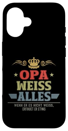 Bester Opa Vatertag Geburtstag Weihnachten Geschenk Herren Hülle für iPhone 16 von Bester Opa Vatertagsgeschenk Geburtstag Geschenk