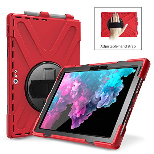 Schutzhülle für Microsoft Surface Pro 4 5 6 Tablet, mit integrierter Rückschale Rot rot von Bestgay
