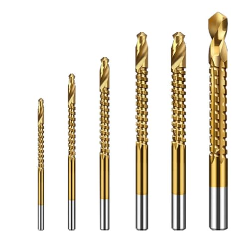 Bestgle 6 Stück Spiralbohrer Set für Bohrer und Säge aus HSS Titan mit Hochgeschwindigkeitsstahl für Metallbearbeitung, Kunststoff, Holz Bestgle 6 Stück Spiralbohrer Set für Bohrer und Säge aus HSS Titan mit Hochgeschwindigkeitsstahl für Metallbearbeitung, Kunststoff, Holz von Bestgle